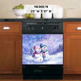 Preview of Happy Snowmen Couple magnet in Medium size.