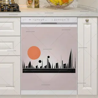 Preview of City in the Sunset Minimalist Art magnet.