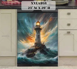 Preview of Lighthouse in the Stormy Sea magnet in XX Large size.