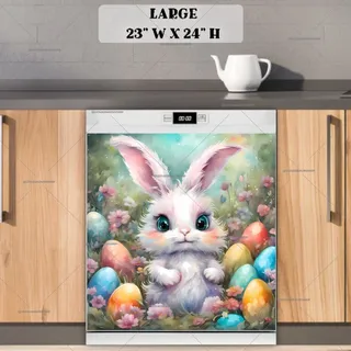 Preview of Fluffy Easter Bunny magnet in Large size.