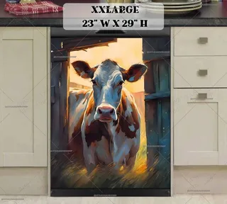 Preview of Curious Cow at the Door magnet in XX Large size.