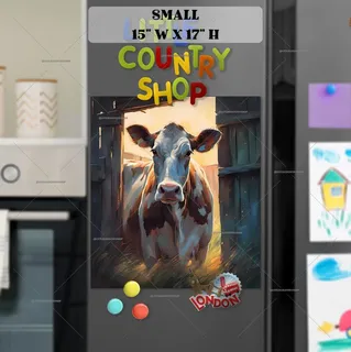 Preview of Curious Cow at the Door magnet in Small size.