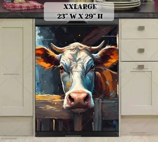 Preview of Cute Cow in the Stable magnet in XX Large size.