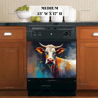 Preview of Beautiful Abstract Cow magnet in Medium size.