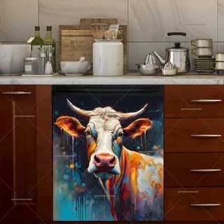 Preview of Beautiful Abstract Cow magnet.