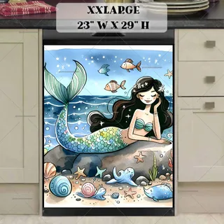 Preview of Cute Relaxing Mermaid magnet in XX Large size.