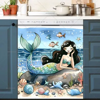 Preview of Cute Relaxing Mermaid magnet.