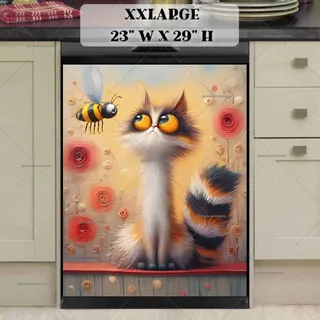 Preview of Cute Cat and Honeybee magnet in XX Large size.