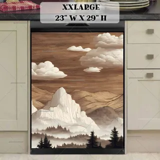 Preview of Wooden Landscape with Hills and Clouds magnet in XX Large size.