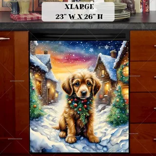 Preview of Little Christmas Puppy magnet in Extra Large size.