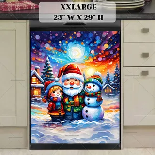 Preview of Santa, Snowman and Christmas Gnome magnet in XX Large size.