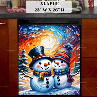 Preview of Mr. and Mrs. Snowman magnet in Extra Large size.