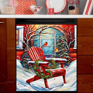 Preview of Red Chair at the Christmas Cottage magnet.