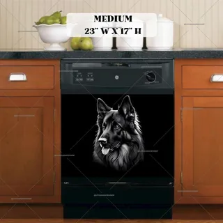 Preview of Beautiful German Shepherd Portrait magnet in Medium size.