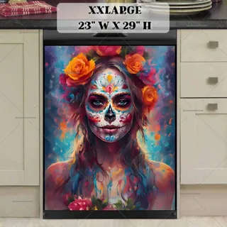 Preview of Flower Sugar Skull Woman magnet in XX Large size.