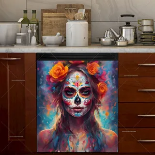 Preview of Flower Sugar Skull Woman magnet.