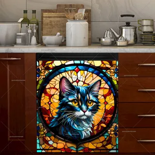 Preview of Stained Glass Kitten magnet.