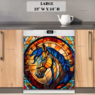 Preview of Stained Glass Horse magnet in Large size.