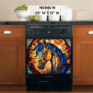 Preview of Stained Glass Horse magnet in Medium size.