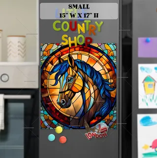 Preview of Stained Glass Horse magnet in Small size.