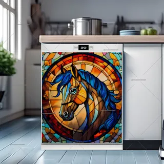 Preview of Stained Glass Horse magnet.