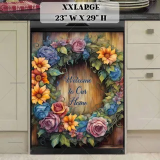 Preview of Colorful Welcome Wreath magnet in XX Large size.