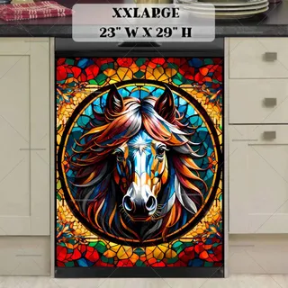 Preview of Stained Glass Horse Portrait magnet in XX Large size.