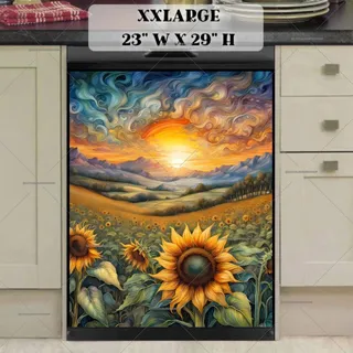 Preview of Whimsical Sunflower Field magnet in XX Large size.