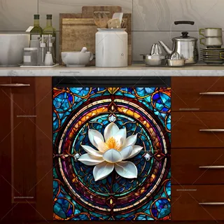 Preview of Stained Glass Magnolia magnet.