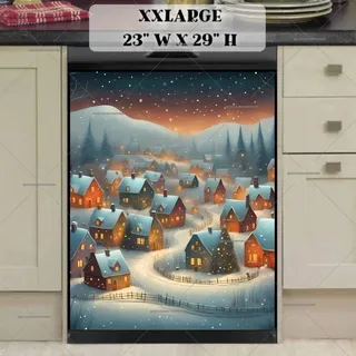 Preview of Cute Christmas Country Village magnet in XX Large size.