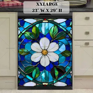 Preview of Stained Glass Pretty Flower magnet in XX Large size.