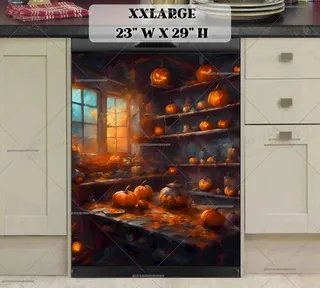 Preview of Pumpkins in the Witch's Kitchen magnet in XX Large size.