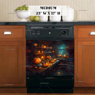 Preview of Glowing Pumpkins in the Witch's Kitchen magnet in Medium size.