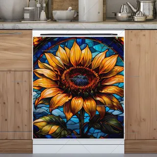 Preview of Stained Glass Sunflower magnet.