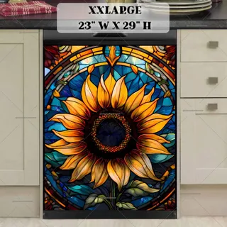 Preview of Stained Glass Pretty Sunflower magnet in XX Large size.