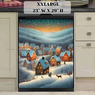 Preview of Cute Christmas Country Town magnet in XX Large size.