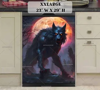 Preview of Scary Werewolf and Full Moon magnet in XX Large size.