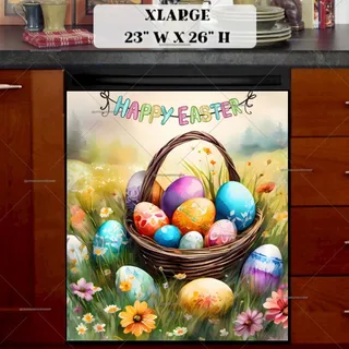 Preview of Easter Basket with Eggs magnet in Extra Large size.