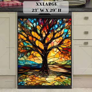 Preview of Stained Glass Tree in the Sunset magnet in XX Large size.