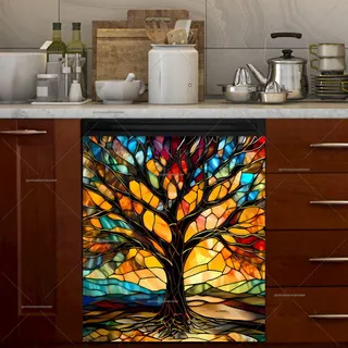 Preview of Stained Glass Tree in the Sunset magnet.