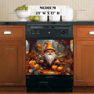 Preview of Cute Autumn Gnome magnet in Medium size.