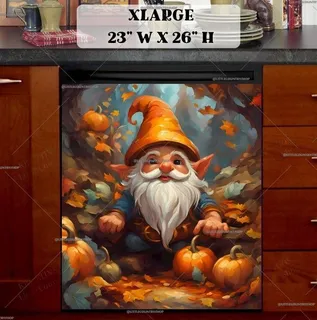 Preview of Cute Autumn Gnome magnet in Extra Large size.