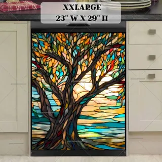 Preview of Stained Glass Summer Willow Tree magnet in XX Large size.