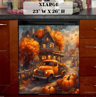 Preview of Pumpkin Farm with Truck magnet in Extra Large size.