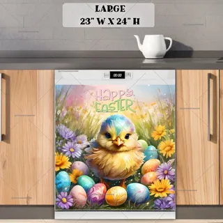 Preview of Little Easter Chick with Eggs magnet in Large size.