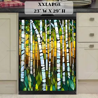 Preview of Stained Glass Birch Trees magnet in XX Large size.