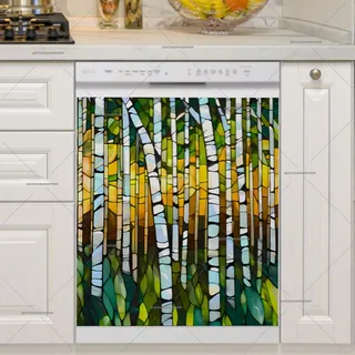 Preview of Stained Glass Birch Trees magnet.