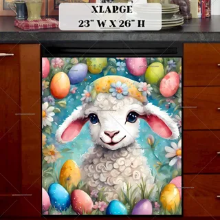 Preview of Adorable Easter Lamb magnet in Extra Large size.