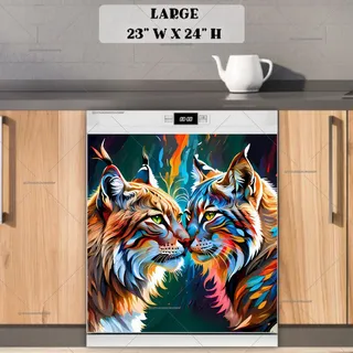 Preview of Beautiful Lynx Couple magnet in Large size.