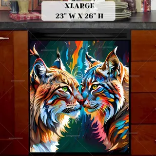 Preview of Beautiful Lynx Couple magnet in Extra Large size.